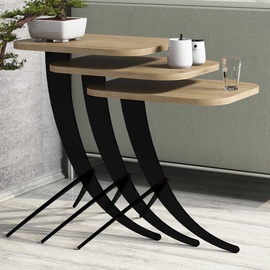 Kohvilaud Kalune Design Pion, must/tamm, 350 mm x 450 mm x 600 mm