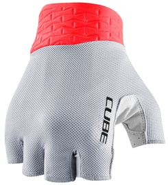 Velo cimdi universāls Cube Performance Short Finger, sarkana/pelēka, S