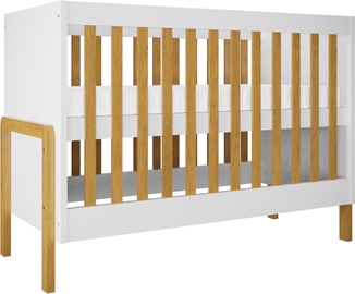 Kūdikio lovytė viengulė Kocot Kids Victor LNVI_BI_13-6BS_BM, ruda/balta, 130 x 66 cm