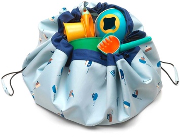 Rotaļlietu uzglabāšanas maiss Play&Go Boats, zila/gaiši zila, 140 x 140