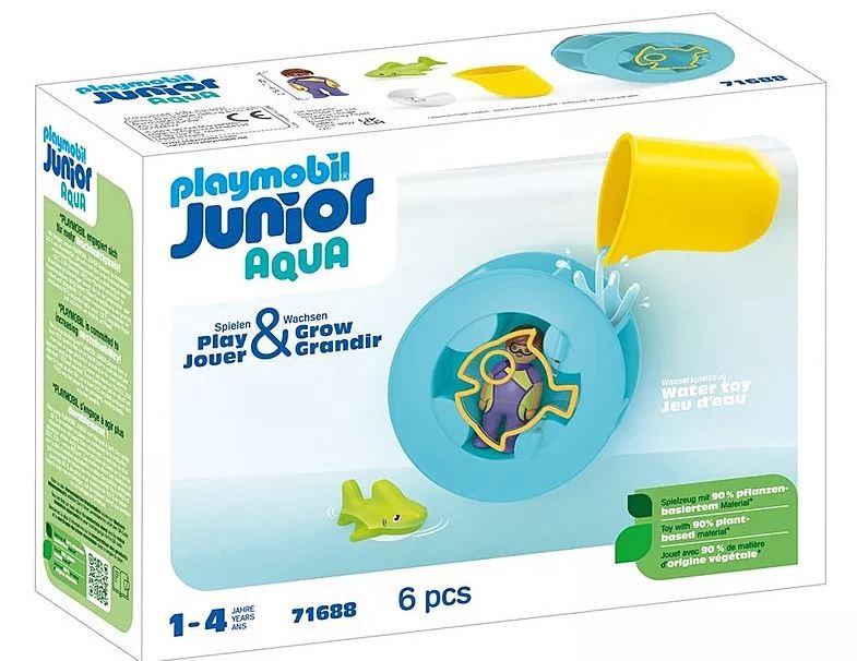 Veemäng Playmobil Junior Aqua Water Wheel With Baby Shark, mitmevärviline, 6 tk