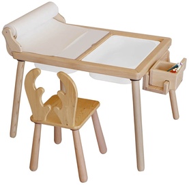 Bērnu istabas mēbeļu komplekts Kalune Design Roll 109TRS1177, balta/koka