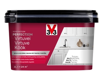 Краска-эмаль V33 Renovation Perfection Kitchen, атлас, 2 l, белый