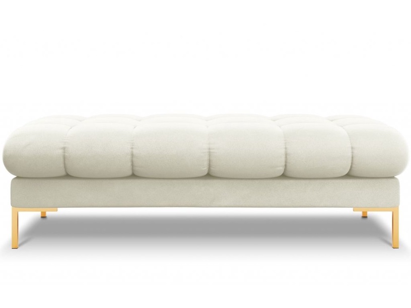 Пуф Micadoni Home Mamaia Velvet, золотой/кремовый, 133 см x 62 см x 41 см