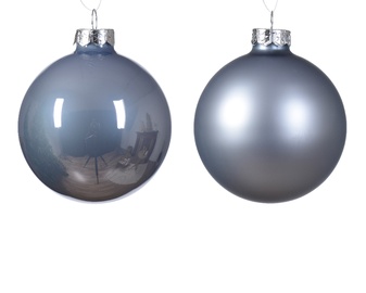 Jõulupuu ehe Decoris 140658, helesinine, 8 cm, 8 cm, klaas, 6 tk
