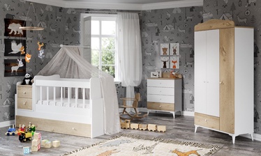 Комплект мебели для спальни Kalune Design Sansa Buyuyen, комнатные, белый/дубовый