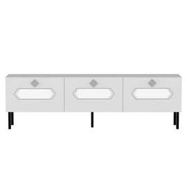 TV staliukas Kalune Design Ikeda, baltas/sidabro, 30 cm x 150 cm x 45 cm
