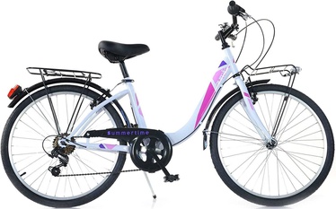 Велосипед городской Aurelia Summertime, 24 ″, XS рама, белый/розовый