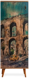 Skapis Kalune Design Just Home, zaļa/priežu, 38 cm x 48 cm x 149 cm