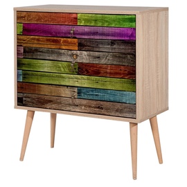 Kummut Kalune Design Trio 726, mitmevärviline/tamm, 40 x 80 x 90 cm