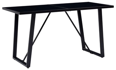 Обеденный стол VLX Tempered Glass 281556, черный, 1400 мм x 700 мм x 750 мм