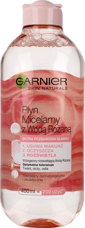 Micelārais ūdens Garnier Skin Naturals Rose Water, 400 ml, sievietēm