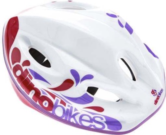 Шлем Dino Bikes Cascodaa, 52-56 см, белый/розовый/фиолетовый