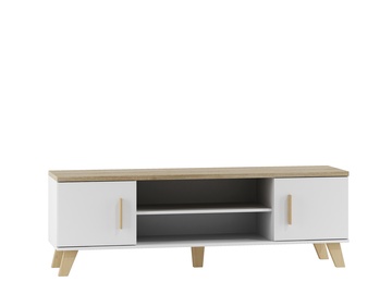 ТВ стол Cama Meble Lotta 160, белый/дубовый, 1600x400x530 мм
