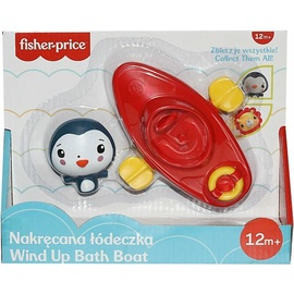 Игрушка для ванны Fisher Price Wind-up Boat + Penguin Figurine, красный