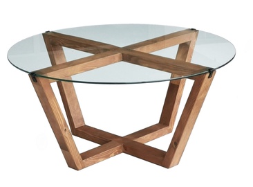 Журнальный столик Kalune Design Lotus, коричневый, 750 мм x 750 мм x 350 мм
