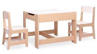 Комплект мебели для детской комнаты VLX With 2 Chairs 80284, белый/светло-коричневый