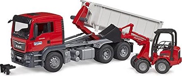 Komplekts Bruder Truck & Loader MAN TGS 03767, melna/sarkana