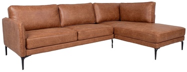 Trivietė kampinė sofa Home4you Sofia, ruda, dešininė, 257 x 168 cm x 82 cm