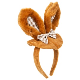Plaukų lankelis vaikams zuikis Bunny Ears, ruda, 4 cm x 15 cm x 27 cm, plastikas/poliesteris