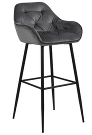 Bāra krēsls Silvana, melna/tumši pelēka, 53 cm x 52 cm x 104 cm