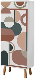 Обувной шкаф Kalune Design Vegas B 942, коричневый/белый, 38 см x 50 см x 135 см