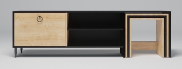 TV galds Kalune Design Zigon, melna/ozola, 1800 mm x 400 mm x 550 mm