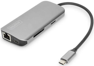 Doks stacijas Digitus DA-7088, SD Card Reader / RJ-45 / 2 x HDMI / 2 x USB 3.0 (bojāts iepakojums)