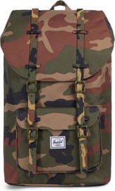 Tūristu mugursoma Herschel Little America 10014-02232, brūna/zaļa, 25 l, 15"