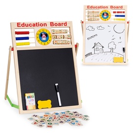 Zīmēšanas tāfele EcoToys Educational Board MB552, 44 cm, brūna/balta/melna