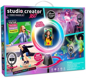 Telefona turētāju komplekts Canal Toys Video maker kit 360° Rotating Studio, melna