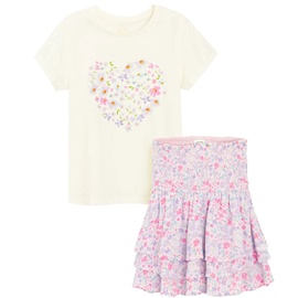 Набор одежды лето, для девочек Cool Club CCG2811401-00, белый/розовый, 122 см, 2 шт.