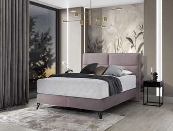 Кровать двухместная континентальная Safiro Loco 24, 160 x 200 cm, розовый, с матрасом