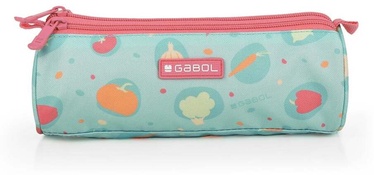Пенал Gabol Picnic, 220 мм x 70 мм, зеленый/розовый