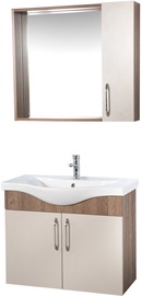 Комплект мебели для ванной Kalune Design Sokotra 80, коричневый, 34.3 см x 78 см x 58 см