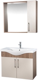 Vannitoa mööblikomplekt Kalune Design Sokotra 80, pruun, 34.3 cm x 78 cm x 58 cm