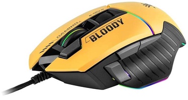 Žaidimų pelė A4Tech Bloody W95 Max, juoda/geltona