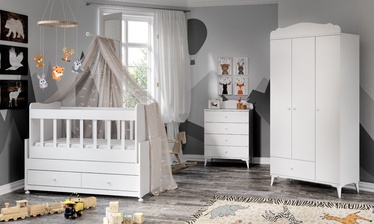 Guļamistabas mēbeļu komplekts Kalune Design Sansa Eko, bērnistabu, balta