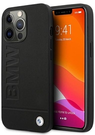 Vāciņš BMW BMHCP13XSLLBK Leather Back Case For Apple iPhone 13 Pro Max Black, Apple iPhone 13 Pro Max, melna