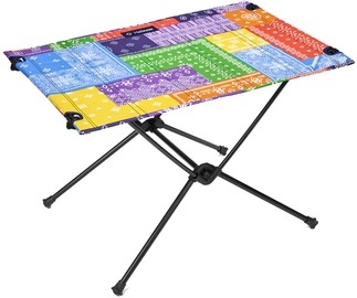 Kempinga galds Helinox Table One Hard Top Rainbow Bandana, melna/daudzkrāsaina, 60 cm x 40 cm x 39 cm