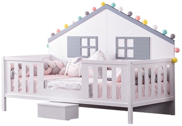Детская кровать Kalune Design Fethýye G-My, белый/серый, 100 x 200 см