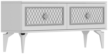 TV galds Kalune Design Arel, balta/sudraba, 120 cm x 29.6 cm x 49 cm
