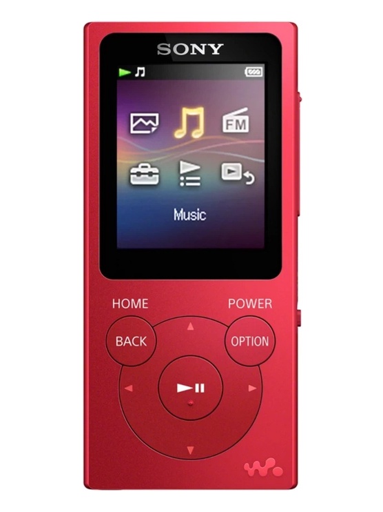 Музыкальный проигрыватель Sony NWE394LR, красный, 8 ГБ