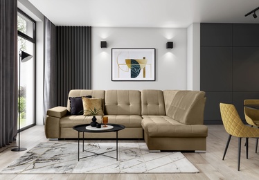Stūra dīvāns Sado Nube 20, gaiši brūna, labais, 192 x 272 cm x 95 cm