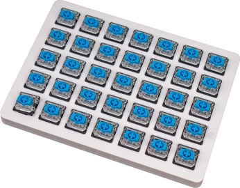Slēdzis Keychron Gateron Low Profile Blue Switch Set 35-Pack, caurspīdīga/zila/balta