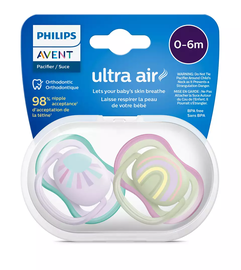 Соска Philips Avent Ultra Air, 0 мес., многоцветный, 2 шт.