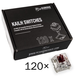 Колпачки клавиш Glorious PC Gaming Race Kailh Speed Copper Switches | Linear & Silent (120 pcs), 0.08 кг, прозрачный/коричневый