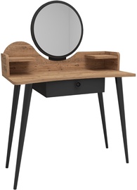 Столик-косметичка Kalune Design Meriska 550ARN2738, сосновый/антрацитовый, 90 см x 45 см x 127.5 см, с зеркалом