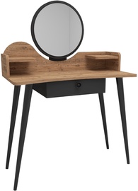 Столик-косметичка Kalune Design Meriska 550ARN2738, сосновый/антрацитовый, 90 см x 45 см x 127.5 см, с зеркалом
