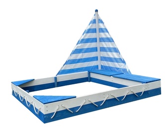 Liivakast 4IQ Boat, 120 x 140 cm, sinine/valge